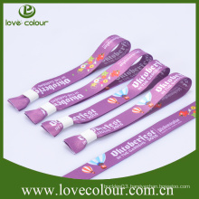 Custom colorful one-time use sublimation printed friendship polyester wristband